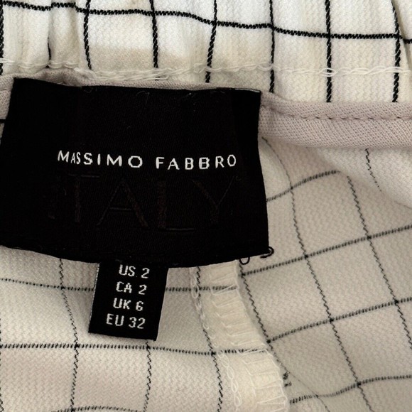 Massimo Fabbro Italy Women’s White Black Check Cropped Pull On Pants Size 2 - Picture 6 of 10